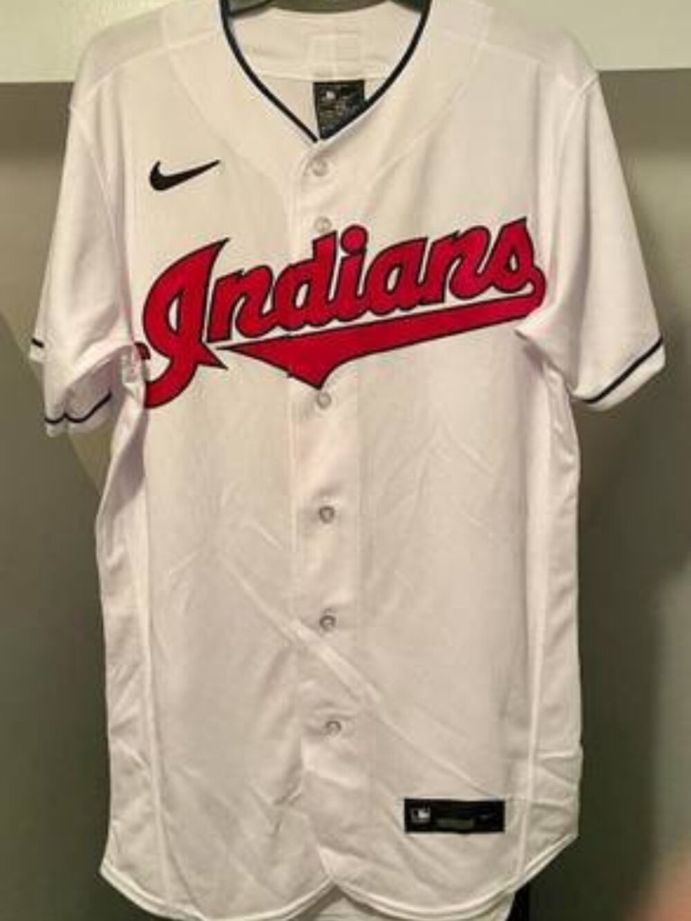 NEW CLEVELAND INDIANS MLB HOME TACKLE TWILL WHITE JERSEY SIZES   Large or -2XL